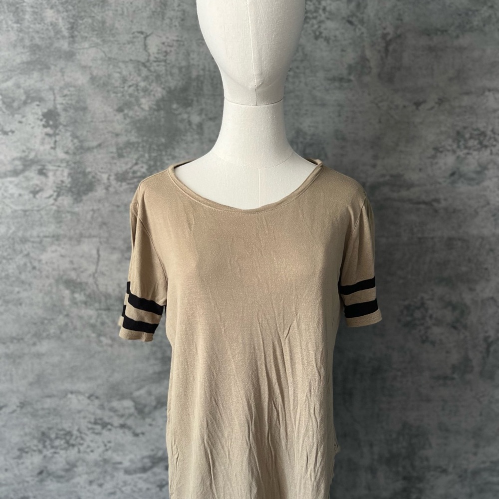 Bozzolo Green and Black Relaxed Short Sleeve Tee